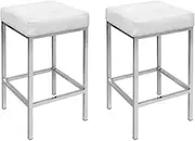 Artiss Bar Stools Stool Set of 2 Kitchen Counter Barstools Dining Chair Chairs White Leather in 69cm Seat Height Floor for Home Bar Room Cafe Outdoor Indoor