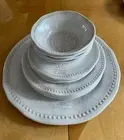 NEW BOHO LIVING White Melamine Dinner Salad Plates Ball & Serving Plate 13 Set