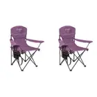 2x Quest Outdoors Steel Frame/Polyester Little Mutha Folding Camp Chair Purple