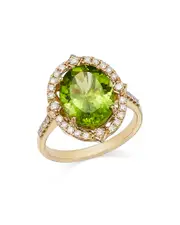 Bloomingdale's Fine Collection Peridot & Diamond Halo Ring in 14K Yellow Gold