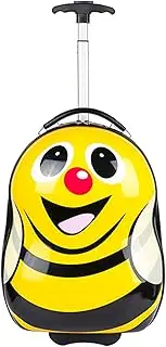 [PLMKO] 16-Inch Boy Girl Cartoon Animal Suitcase, Children's Luggage, Lightweight Hard Shell Trolley Case with 2 Wheels,Bee