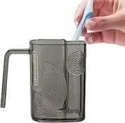 Toothbrush Tumbler 500ml with Handle Mouthwash Container with Drain Hole for Shower, Toiletry and Bathroom Accessories