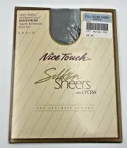 New Old Stock Sears NiceTouch Silken Sheers With Lycra 1 Pr Cloud Grey