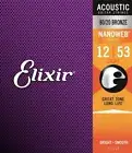 1 x SET Elixir 11052 Coated Acoustic Guitar Strings 12-53 Light