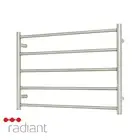Radiant RTR03 Heated Towel Rail-750 x 550mm-Brushed Satin-Bottom Left Wiring