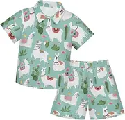 [Caihoyu] Little & Big Boy's Short Sleeve Button Down Tops + Shorts Set Toddler Little Boys Outfit Infant Little Boy Gift
