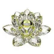 3 inch Yellow Hue Reflection Crystal Lotus with Gift Box USA Seller