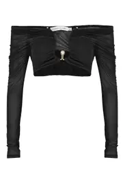 Christopher Esber Polar Orbit Panelled Cropped Stretch-jersey top - Black - 8 8