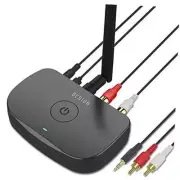 BE-RCA Long Range Bluetooth Audio Adapter, HiFi Wireless Music Receiver, Black