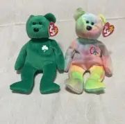 Ty Beanie Baby Erin And Peace The Bear Retired Plush Toy
