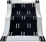 55"x67" Black with White Letter Blanket Soft Wool Scarf Shawl Portable Warm Plaid Sofa Bed Fleece Blanket Spring Autumn Women Throw Blankets Air Conditioning Blanket