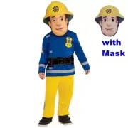 Kids Fireman Sam Costume Christmas Boys Firefighter Cosplay Outfit with Mask