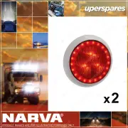 2 x Narva 9-33V LED Rear Stop Lamps Red with Red LED Tail Ring w/White base