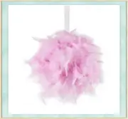 Feather Pom Poms Kissing Ball Decorate Ball Chandelle Ball 12 inch -Pink(GA,USA)