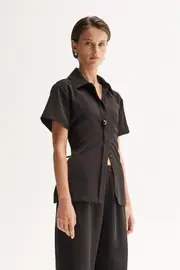 Edra Shirt Black Size 4 | Elka Collective