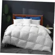 Heavyweight Goose Feather Down Comforter for Colder Queen White-heavyweight