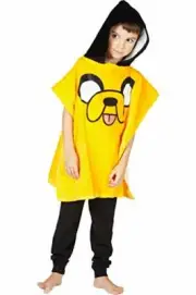 Adventure Time 'Jake' Hooded Bath Beach Swim Poncho Towel, Yellow, 4-7
