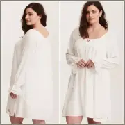 TORRID ( 6X ) 30W Outlander Claire Jamie White Peasant Sassenach Night Gown