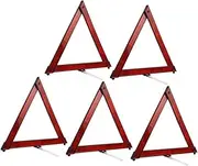 GAXIRE 5pcs Foldable Reflective Warning Triangles for Roadside Safety Car Kit for Vehicles and Trucks Road Triangles for Traffic Situations
