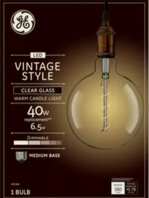 GE LED Vintage 40-Watt Dimmable Edison Light Bulb Large Statement Bulb