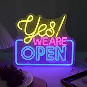 GOKENA Yes! WE are Open Neon Sign, Open LED Sign, Colourful Open LED Neon Sign, Light Sign, Neon Advertising, Open USB Neon Lights for Shop Decoration Bar Decoration Cafe Decoration