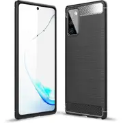 Galaxy Note 20 Carbon Fibre Rugged Case - Black Ultra Slim, Anti-Stretch, Soft TPU Protective Shell Cover [MPPGEN0847]