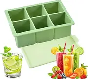 Ice Mold | Beverage Ice Maker | Silicone 6-Grid Easy Release Mold Container with Lid for Fridge Freezer Kitchen Beverage Whisky Coffee