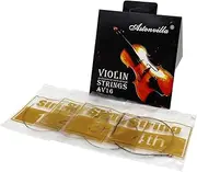 Labymos Universal Violin Fiddle String Strings Full Set (E-A-D-G) Steel Core Nickel-silver Wound with Nickel-plated Ball End for 4/4 3/4 1/2 1/4 1/8 Violins