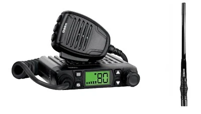UNIDEN X70 Compact UHF CB RADIO 5W 80ch 7 COLOUR LCD UNIDEN ATX970S BLK ANTENNA