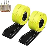 2pcs Tow Strap, 2x71 Tow Straps Heavy Duty Reinforced Loops Recovery Rope 15000lbs Pound Capacity Winch Rop, Snowmobile Strap