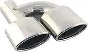 Interface 63mm Dual Outlet Car Exhaust Tip Slant Rolled Edge Auto Muffler Tail Tip Stainless Steel Compatible For W211 W204 C63(Left)