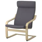 POÄNG armchair, birch veneer/Skiftebo dark grey