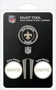 Team Golf NFL Divot Tool with 3 Golf Ball Markers Pack, Markers are Removable Magnetic Double-Sided Enamel(Colors May Vary)