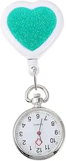 [Holibanna] 1pc Pocket Watch Vintage Nurse Fob Digital Nurse Badge Nurse Watch Watches Nurses Watch Nursing Watch Case Keychain Retractable Pin on Watch Accessories Clip Wristwatch Glass Green