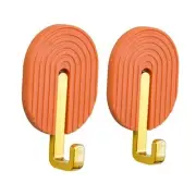 2pcs ABS High Bearing Capacity Towel Hook, Self Adhesive Hooks, Strong Orange
