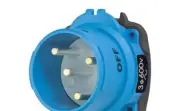 63-68143 Meltric Plugs & Receptacles, DSN60 Series Inlet, 60A, 600V, 3P+G, Poly,