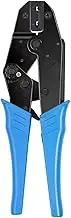 Flag Spade Female Connectors Ratchet Crimp Pliers Crimping Tool AWG22-14 Terminal Crimper Wire Crimp Tool For Crimping Tubular Terminals Nylon HS-07FL
