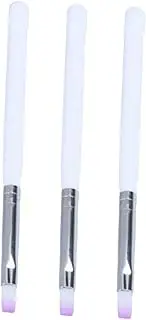 Ipetboom 1set Nail Brush Nail Art Pen Flat Brush Lightweight with Cover Personal Use for Manicure 3pcs