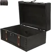 jojofuny Wooden Treasure Chest with Lock Small Decorative Storage Box for Keepsakes Vintage Suitcase Design for Home Classroom Jewelry Document Organization