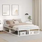Bed Frame without Mattress White 137x187 cm Double Metal vidaXL