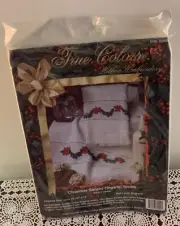 True Colors Ribbon Embroidery Kit 70009 Christmas Garland Fingertip Towels NIP