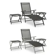 Garden Lounge Set 3 Piece Textilene Aluminium Furniture Black/Silver vidaXL