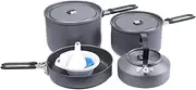 Fire-Maple Feast 4 Camping Cookware Set | Outdoor Cooking kit with Pot Kettle Pan Bowls and Spatula | Kitchen Utensils for 4 to 5 People Backpacking Trekking Hiking Fishing Picnic