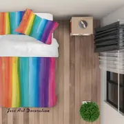 3D Watercolor Gradient Rainbow Quilt Cover Set Bedding Set Duvet Cover Pillowcases SF12