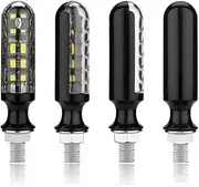 Universal Motorcycle Turn Signal Cylindrical 10 LED Moto Signal Lamp 12V Bendable Flashing Turn Light M10 (Color : 4pcs)
