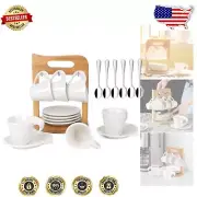 Reusable Glossy White Espresso Cup Set of 6 – Perfect for Coffee & Tea Rituals