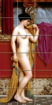 24 x 12 Art Godward Tumbled Marble Mural Backsplash Tile #1407