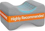 BlissTrends Memory Foam Knee Pillow, Knee Pillow for Side Sleepers, Leg Pillows for Sleeping Blood Circulation, Elevation Pillow for Spine Aligning, Sciatica, Back, Hip, Knee, Ankle Pain, Grey