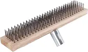 Hard Bristle Wire Brush, Patio Cleaning Wire Broom, Sturdy Garden Cleaning Brush, 30cm Wire Broom for Outdoor Cleaning, Thickened Garden Broom With Wooden Handle for Patio Cleaning