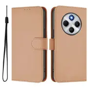 For Xiaomi Redmi 14C 4G Case Solid Color Wallet Leather Phone Cover with Strap - Nude
